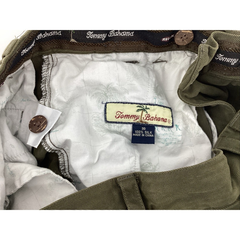 Tommy Bahama Shorts Men's 30 Relax Green Cargo 100% Silk Preppy Vacation Outdoor - Picture 4 of 7